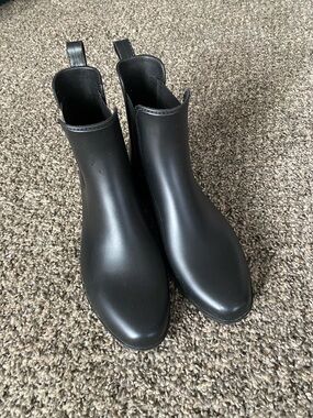 a new day Black Chelsea-Style Ankle Rain Booties